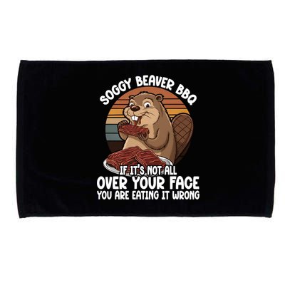 Soggy Beaver BBQ If It's Not All Over Your Face Beaver Microfiber Hand Towel