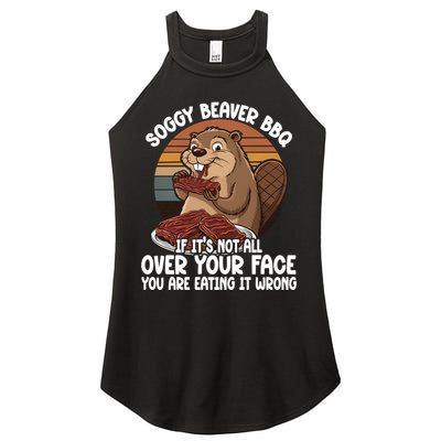 Soggy Beaver BBQ If It's Not All Over Your Face Beaver Women's Perfect Tri Rocker Tank