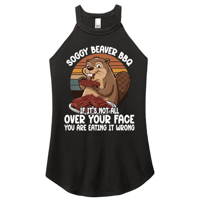 Soggy Beaver BBQ If It's Not All Over Your Face Beaver Women's Perfect Tri Rocker Tank