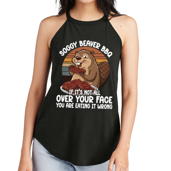 Soggy Beaver BBQ If It's Not All Over Your Face Beaver Women's Perfect Tri Rocker Tank