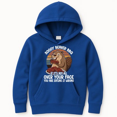 Soggy Beaver BBQ If It's Not All Over Your Face Beaver Kids Hoodie