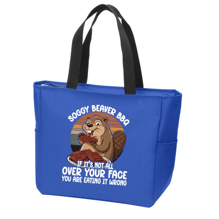 Soggy Beaver BBQ If It's Not All Over Your Face Beaver Zip Tote Bag