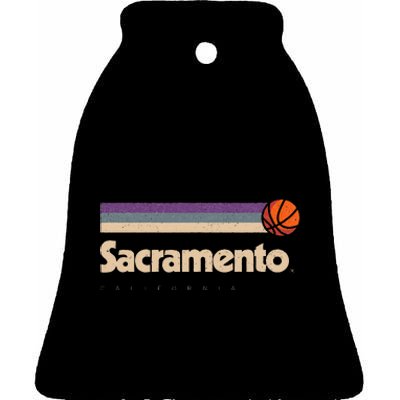 Sacramento Basketball BBall City California Sacramento Ceramic Bell Ornament