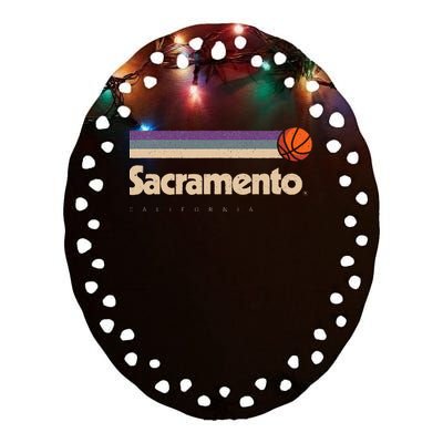 Sacramento Basketball BBall City California Sacramento Ceramic Oval Ornament