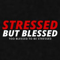 Stressed But Blessed Too Blessed To Be Stressed Ladies PosiCharge Tri-Blend Wicking Tank