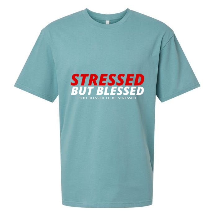 Stressed But Blessed Too Blessed To Be Stressed Sueded Cloud Jersey T-Shirt