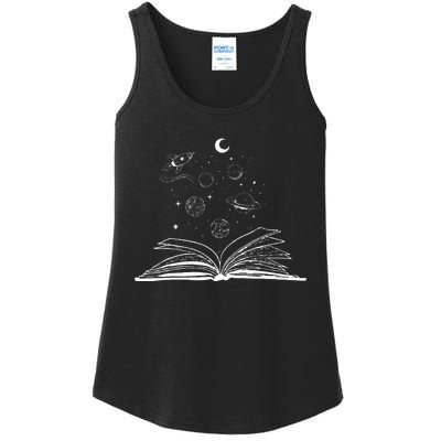 Space Books Bookworm Astronomy Science Galaxy Planet Ladies Essential Tank