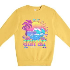 Summer Beach Be Salty Stay Lit Matthew 5:13 14 Premium Crewneck Sweatshirt