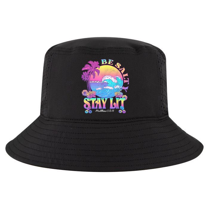 Summer Beach Be Salty Stay Lit Matthew 5:13 14 Cool Comfort Performance Bucket Hat