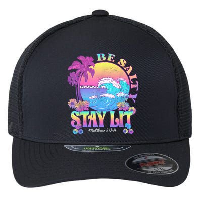 Summer Beach Be Salty Stay Lit Matthew 5:13 14 Flexfit Unipanel Trucker Cap