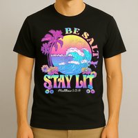 Summer Beach Be Salty Stay Lit Matthew 5:13 14 T-Shirt