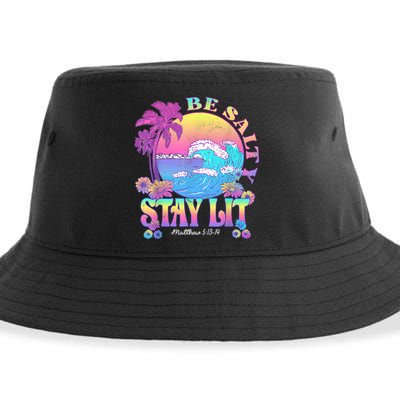 Summer Beach Be Salty Stay Lit Matthew 5:13 14 Sustainable Bucket Hat