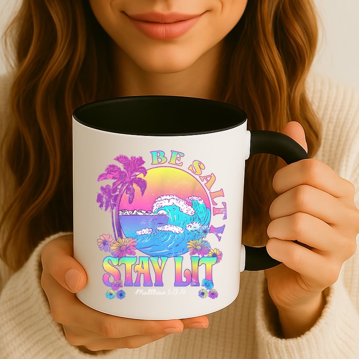 Summer Beach Be Salty Stay Lit Matthew 5:13 14 Mug