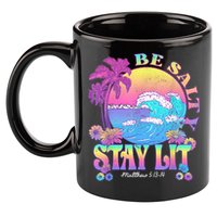 Summer Beach Be Salty Stay Lit Matthew 5:13 14 11oz C Handle Ceramic Mug