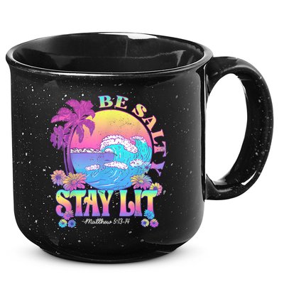 Summer Beach Be Salty Stay Lit Matthew 5:13 14 15oz Campfire Ceramic Mug
