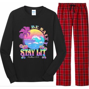 Summer Beach Be Salty Stay Lit Matthew 5:13 14 Long Sleeve Pajama Set