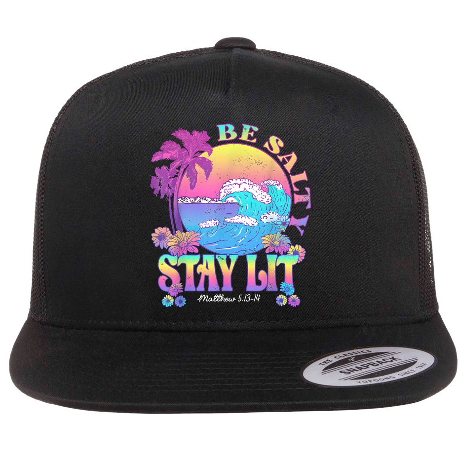 Summer Beach Be Salty Stay Lit Matthew 5:13 14 Flat Bill Trucker Hat
