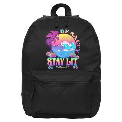 Summer Beach Be Salty Stay Lit Matthew 5:13 14 16 in Basic Backpack