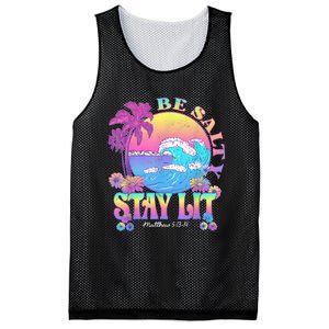 Summer Beach Be Salty Stay Lit Matthew 5:13 14 Mesh Reversible Basketball Jersey Tank