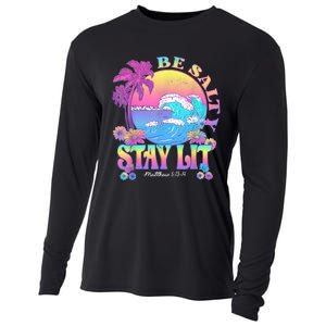 Summer Beach Be Salty Stay Lit Matthew 5:13 14 Cooling Performance Long Sleeve Crew