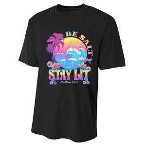 Summer Beach Be Salty Stay Lit Matthew 5:13 14 Performance Sprint T-Shirt