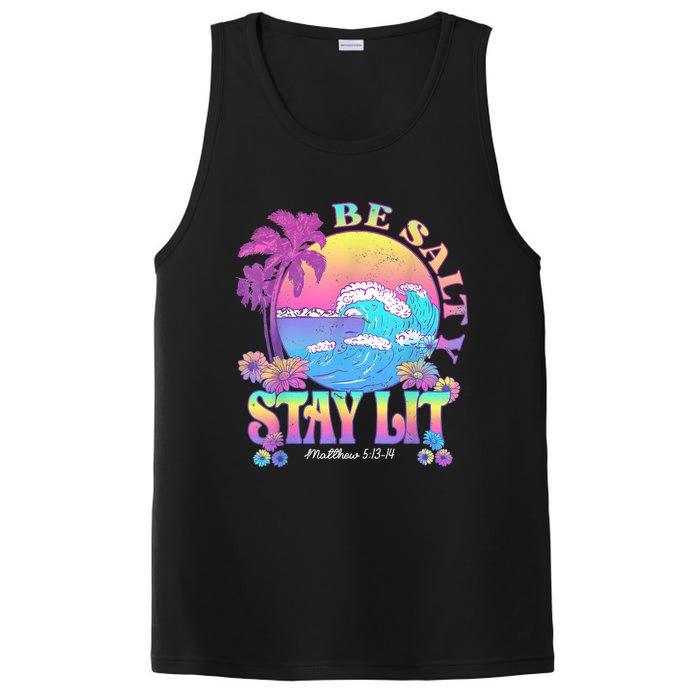 Summer Beach Be Salty Stay Lit Matthew 5:13 14 PosiCharge Competitor Tank