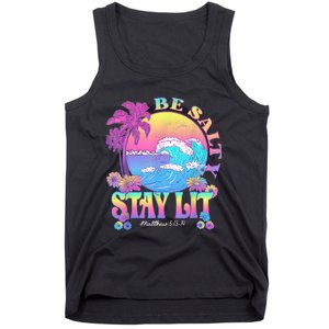 Summer Beach Be Salty Stay Lit Matthew 5:13 14 Tank Top