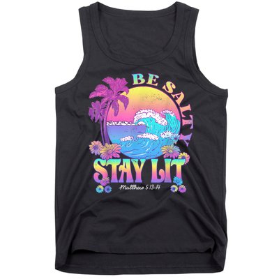 Summer Beach Be Salty Stay Lit Matthew 5:13 14 Tank Top