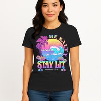 Summer Beach Be Salty Stay Lit Matthew 5:13 14 Womens T-Shirt