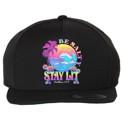 Summer Beach Be Salty Stay Lit Matthew 5:13 14 Wool Snapback Cap