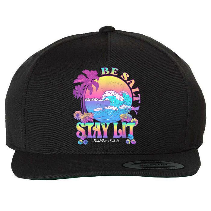 Summer Beach Be Salty Stay Lit Matthew 5:13 14 Wool Snapback Cap