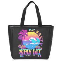 Summer Beach Be Salty Stay Lit Matthew 5:13 14 Zip Tote Bag