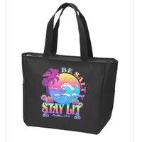 Summer Beach Be Salty Stay Lit Matthew 5:13 14 Zip Tote Bag