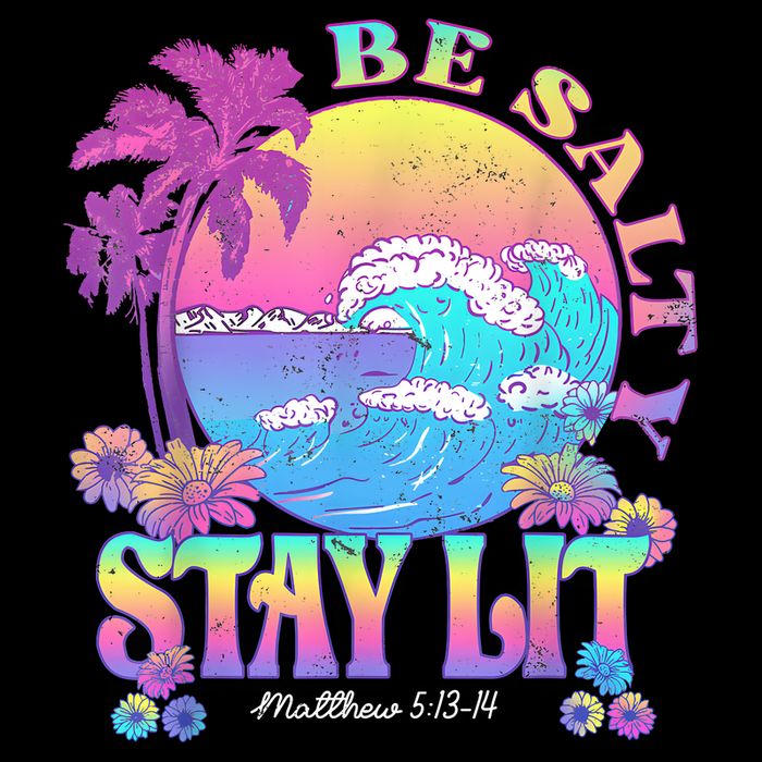 Summer Beach Be Salty Stay Lit Matthew 5:13 14 Zip Tote Bag