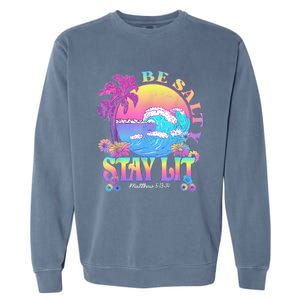 Summer Beach Be Salty Stay Lit Matthew 5:13 14 Garment-Dyed Sweatshirt