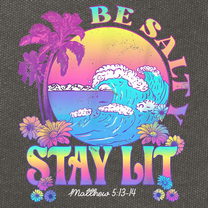 Summer Beach Be Salty Stay Lit Matthew 5:13 14 Cotton Canvas Backpack