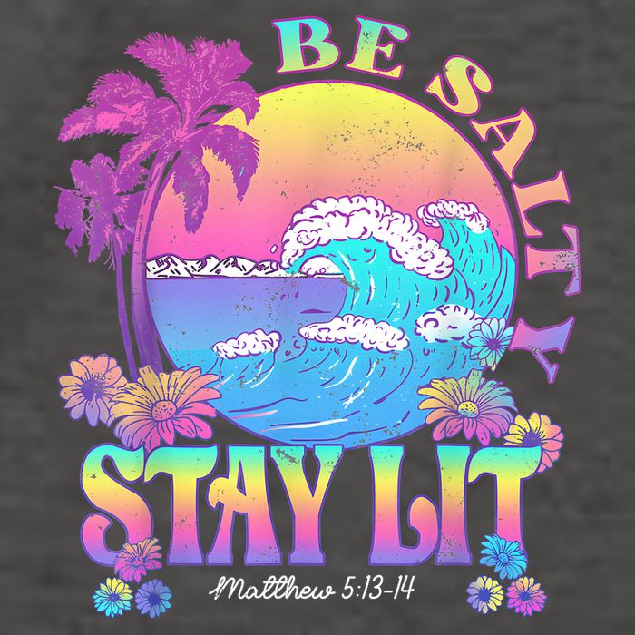 Summer Beach Be Salty Stay Lit Matthew 5:13 14 Vector Backpack