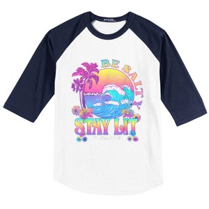 Summer Beach Be Salty Stay Lit Matthew 5:13 14 Baseball Sleeve Shirt