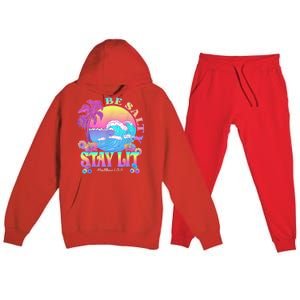 Summer Beach Be Salty Stay Lit Matthew 5:13 14 Premium Hooded Sweatsuit Set