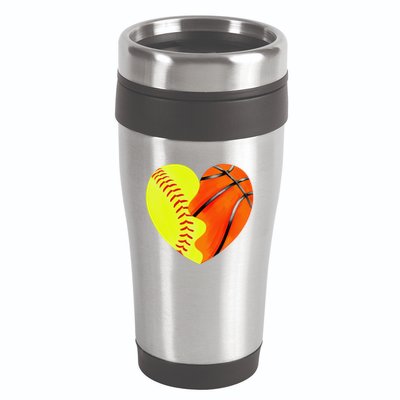 Softball Basketball Basketball Dad Softball Mom 16oz Travel Tumbler