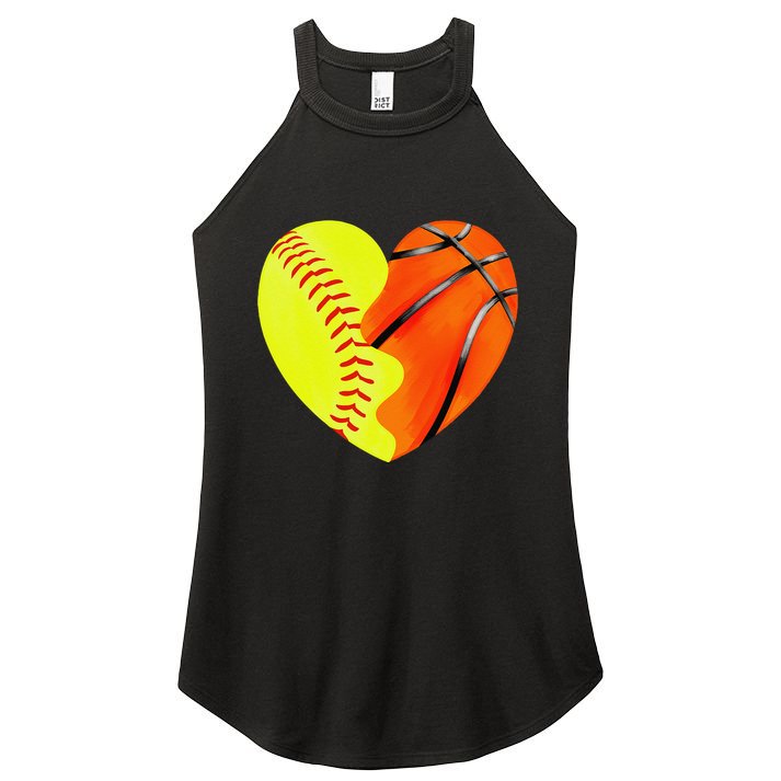 Softball Basketball Basketball Dad Softball Mom Women's Perfect Tri Rocker Tank