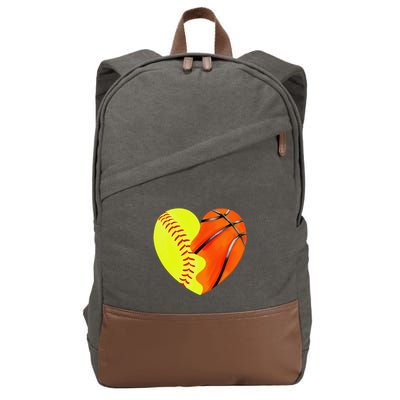 Softball Basketball Basketball Dad Softball Mom Cotton Canvas Backpack