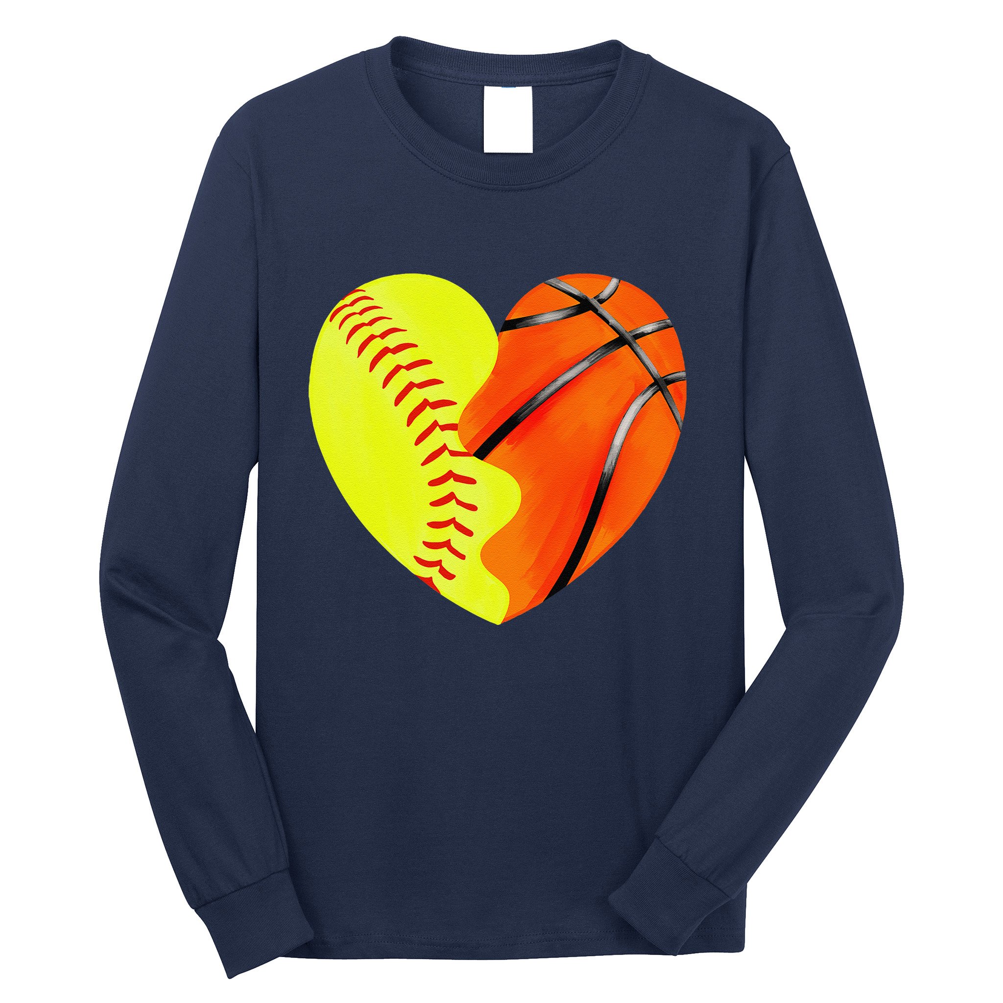 Softball Basketball Basketball Dad Softball Mom Long Sleeve Shirt