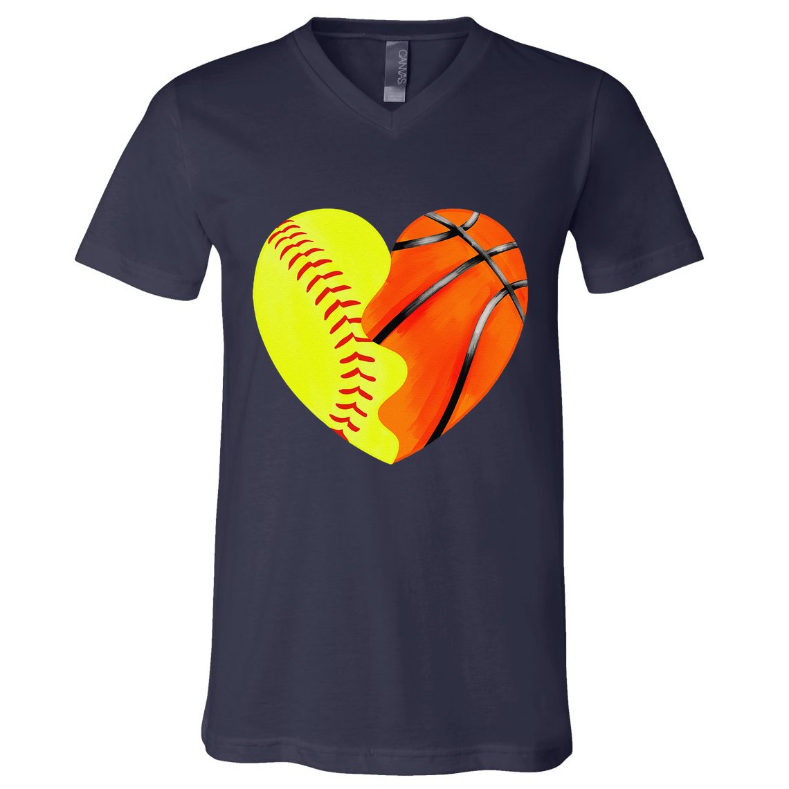 Softball Basketball Basketball Dad Softball Mom V-Neck T-Shirt