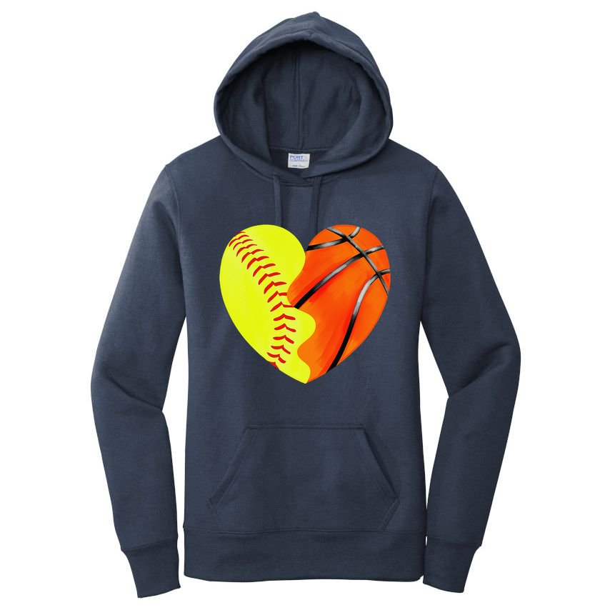 Softball Basketball Basketball Dad Softball Mom Women's Pullover Hoodie