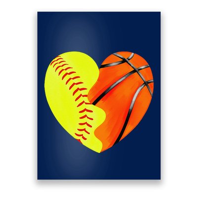 Softball Basketball Basketball Dad Softball Mom Poster