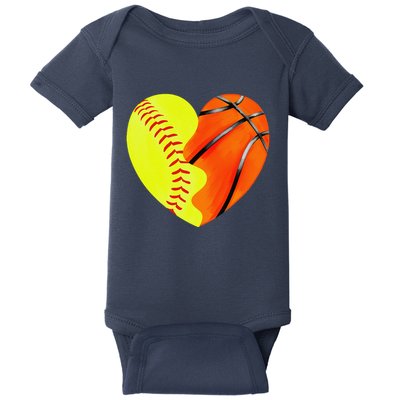 Softball Basketball Basketball Dad Softball Mom Baby Bodysuit