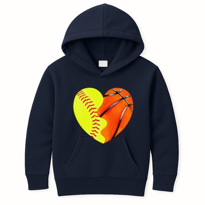 Softball Basketball Basketball Dad Softball Mom Kids Hoodie
