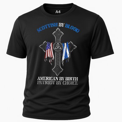 Scottish By Blood American By Birth Cross Flag Performance Shirt
