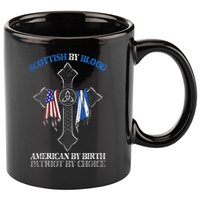 Scottish By Blood American By Birth Cross Flag 11oz C Handle Ceramic Mug